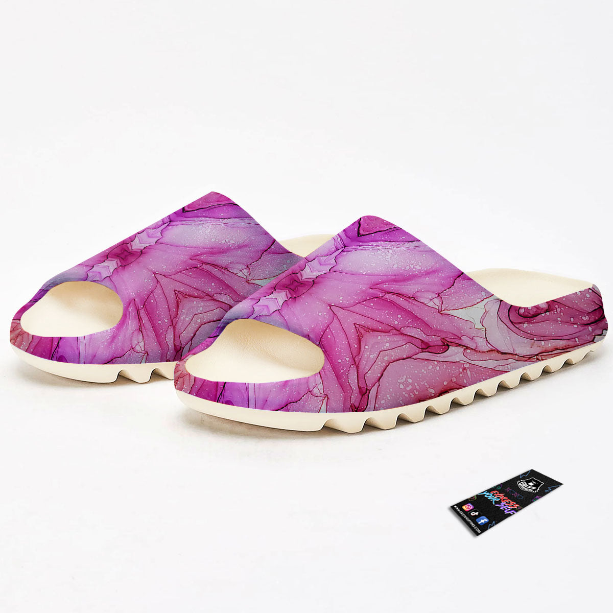 Pink Kaleidoscope Print Sandals-grizzshop