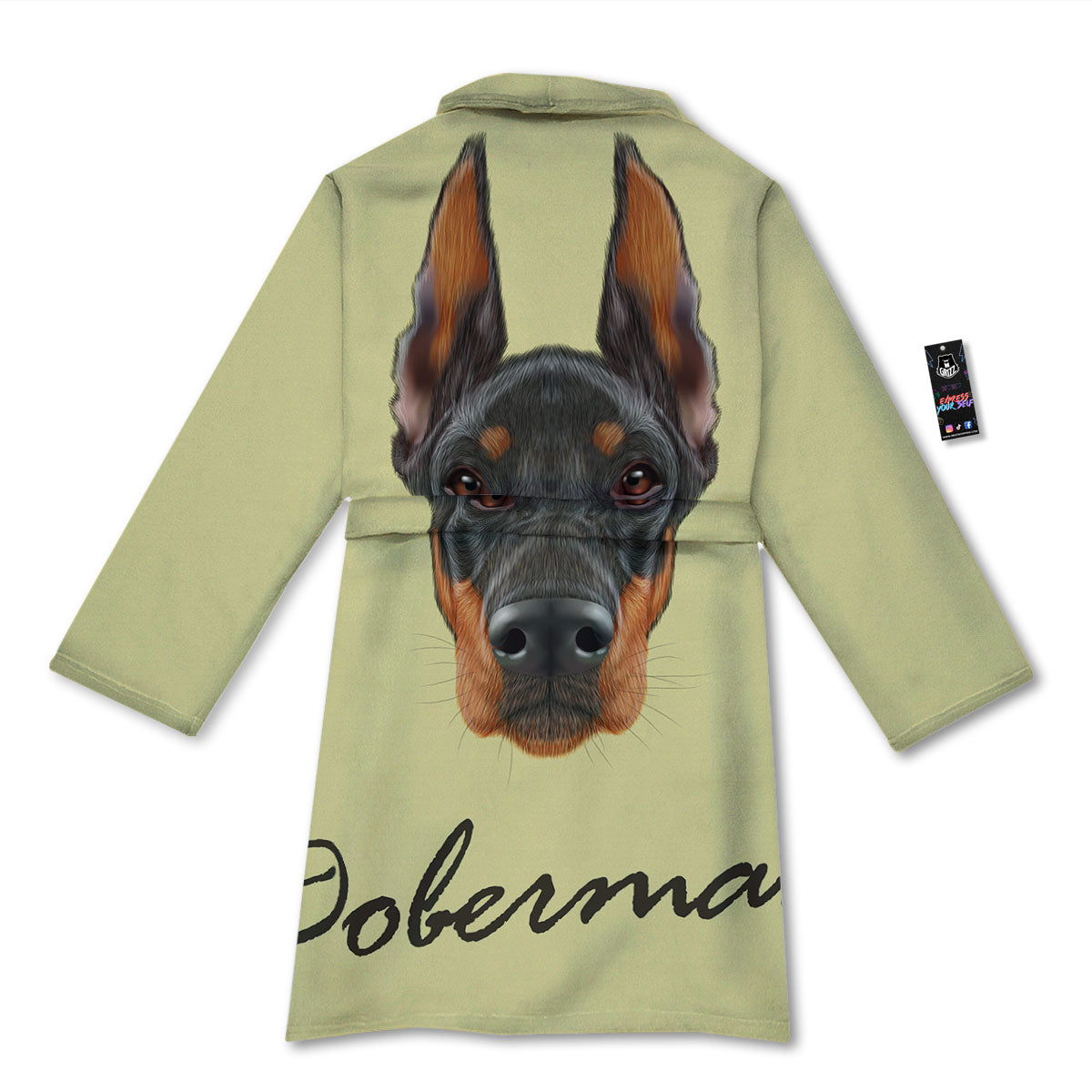 Pinscher Doberman Print Bathrobe-grizzshop