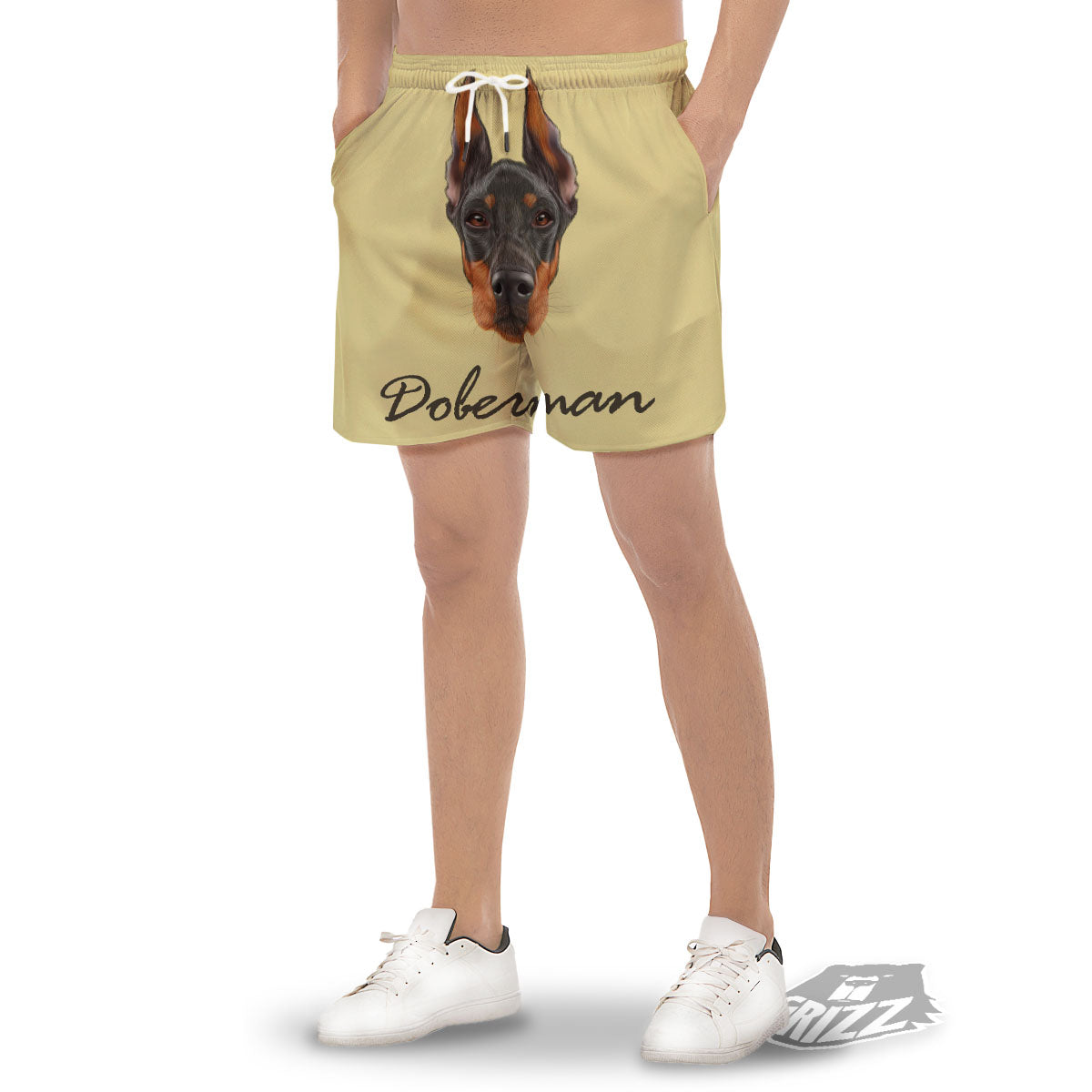 Pinscher Doberman Print Men's Gym Shorts-grizzshop