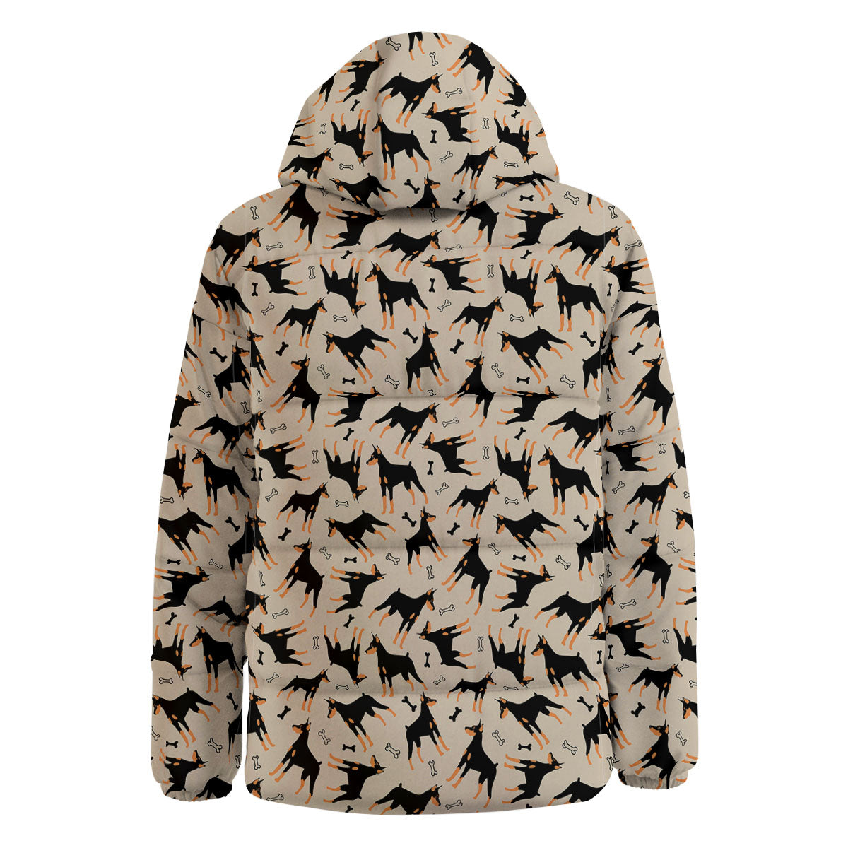 Pinscher Doberman Print Pattern Down Jacket-grizzshop