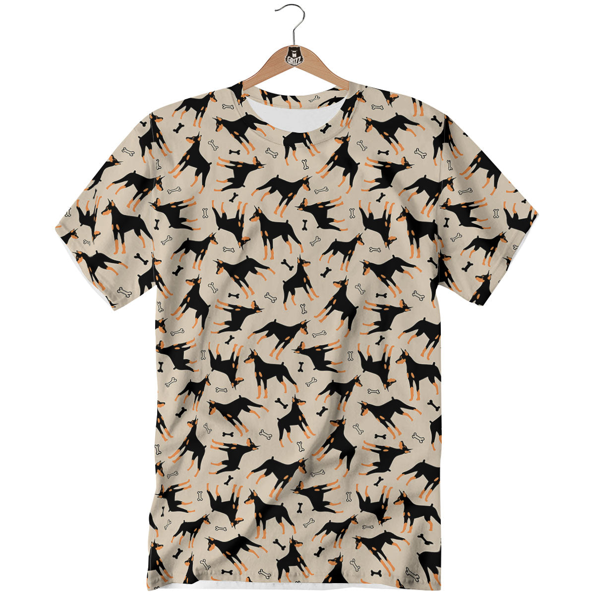 Pinscher Doberman Print Pattern T-Shirt-grizzshop