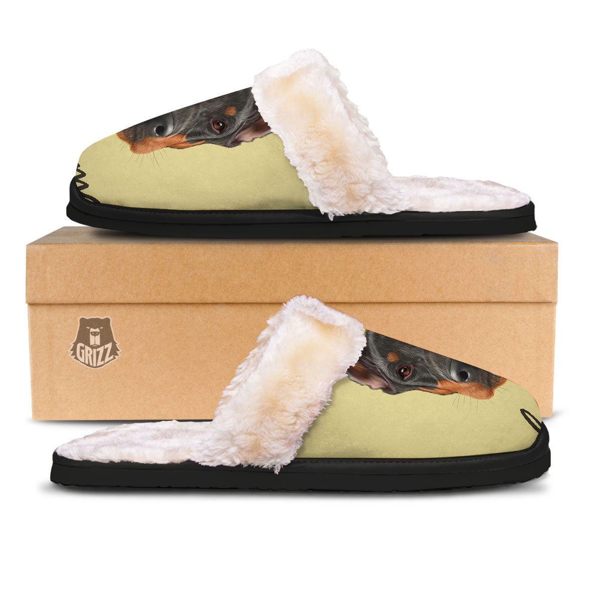 Pinscher Doberman Print Slippers-grizzshop