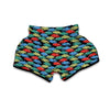 Piranha Colorful Print Pattern Muay Thai Boxing Shorts-grizzshop