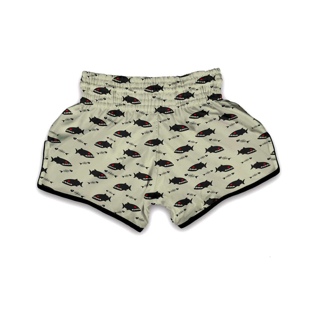 Piranha Print Pattern Muay Thai Boxing Shorts-grizzshop