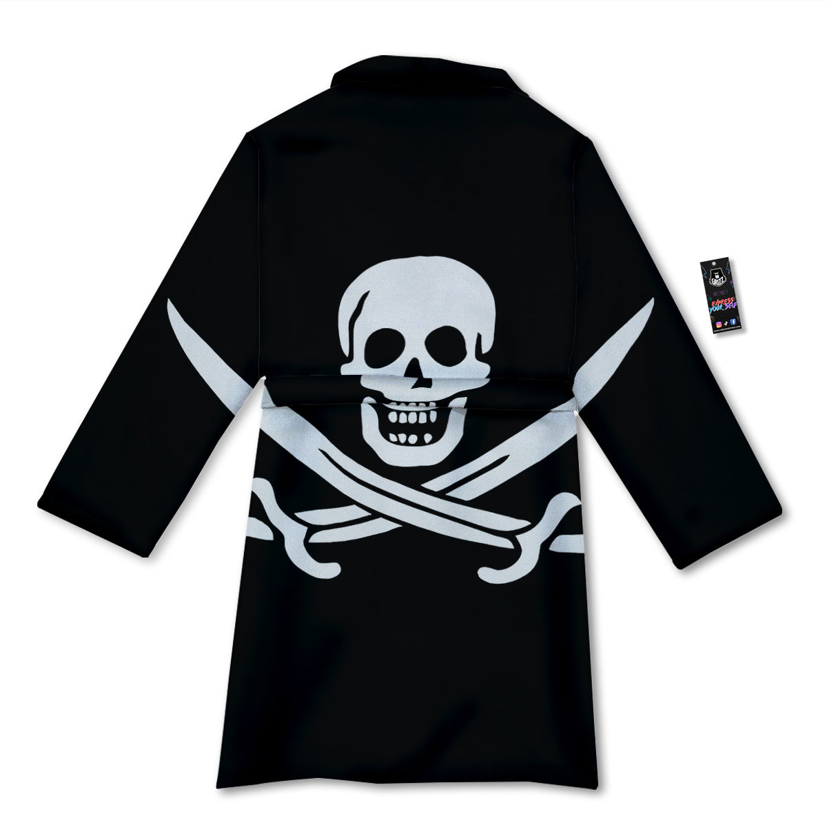Pirate Flag Calico Jack Print Bathrobe-grizzshop