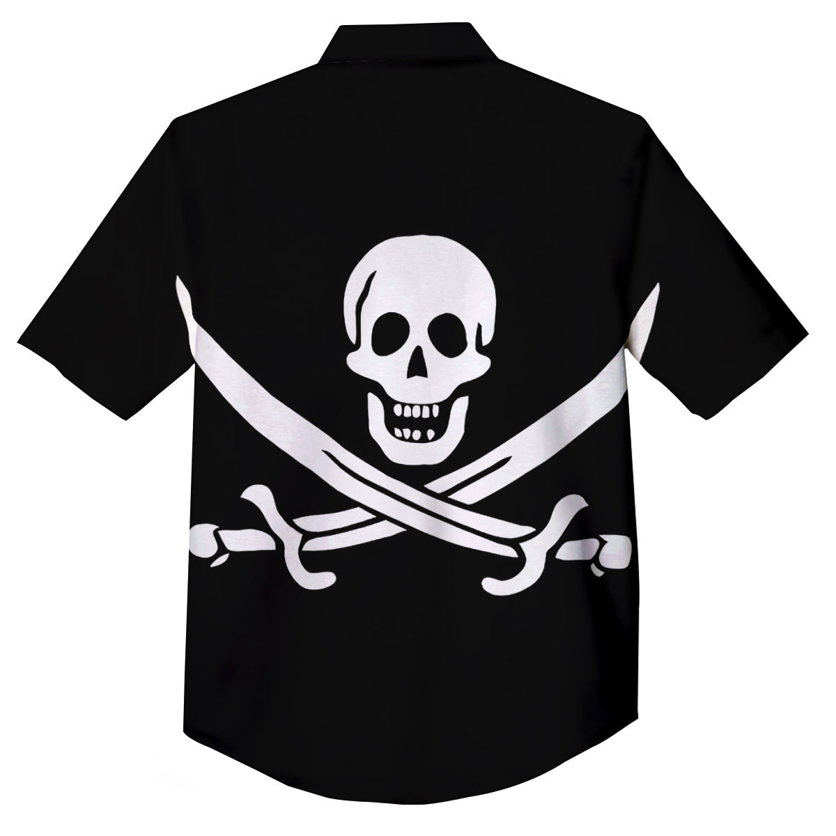 Pirate Flag Calico Jack Print Button Up Shirt-grizzshop