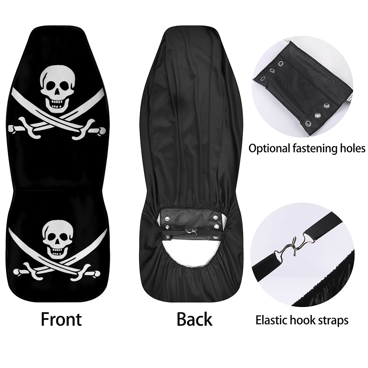 Pirate Flag Calico Jack Print Car Seat Covers-grizzshop