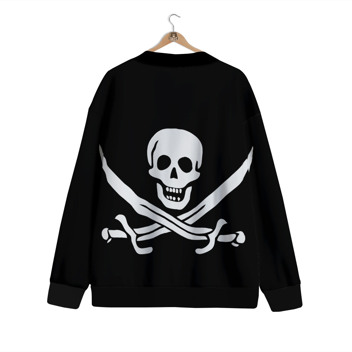 Pirate Flag Calico Jack Print Cardigan-grizzshop