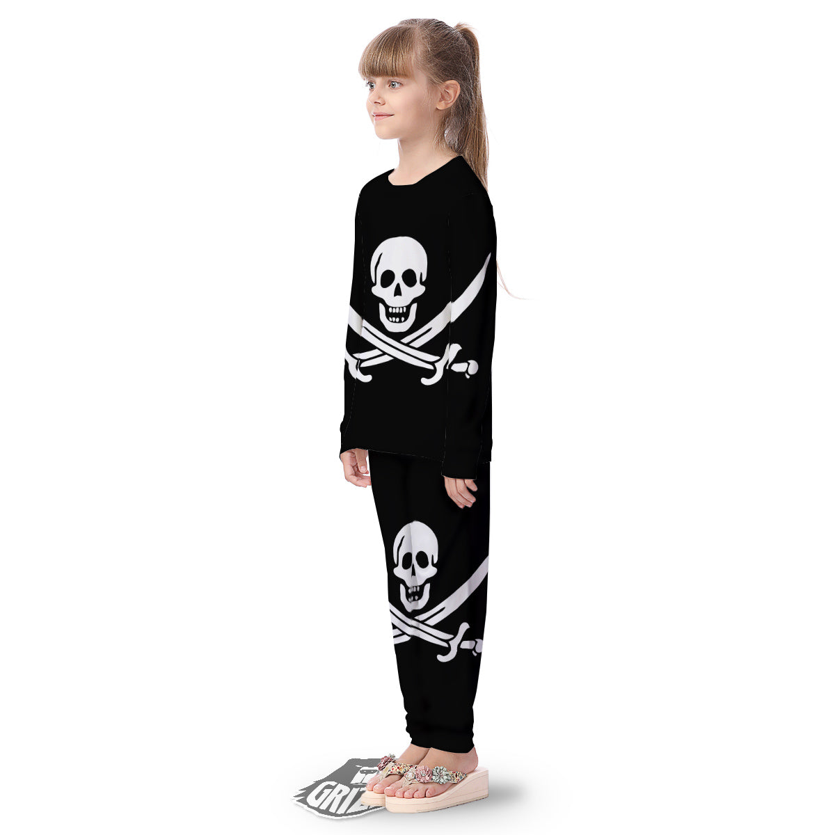 Pirate Flag Calico Jack Print Kid's Pajamas-grizzshop