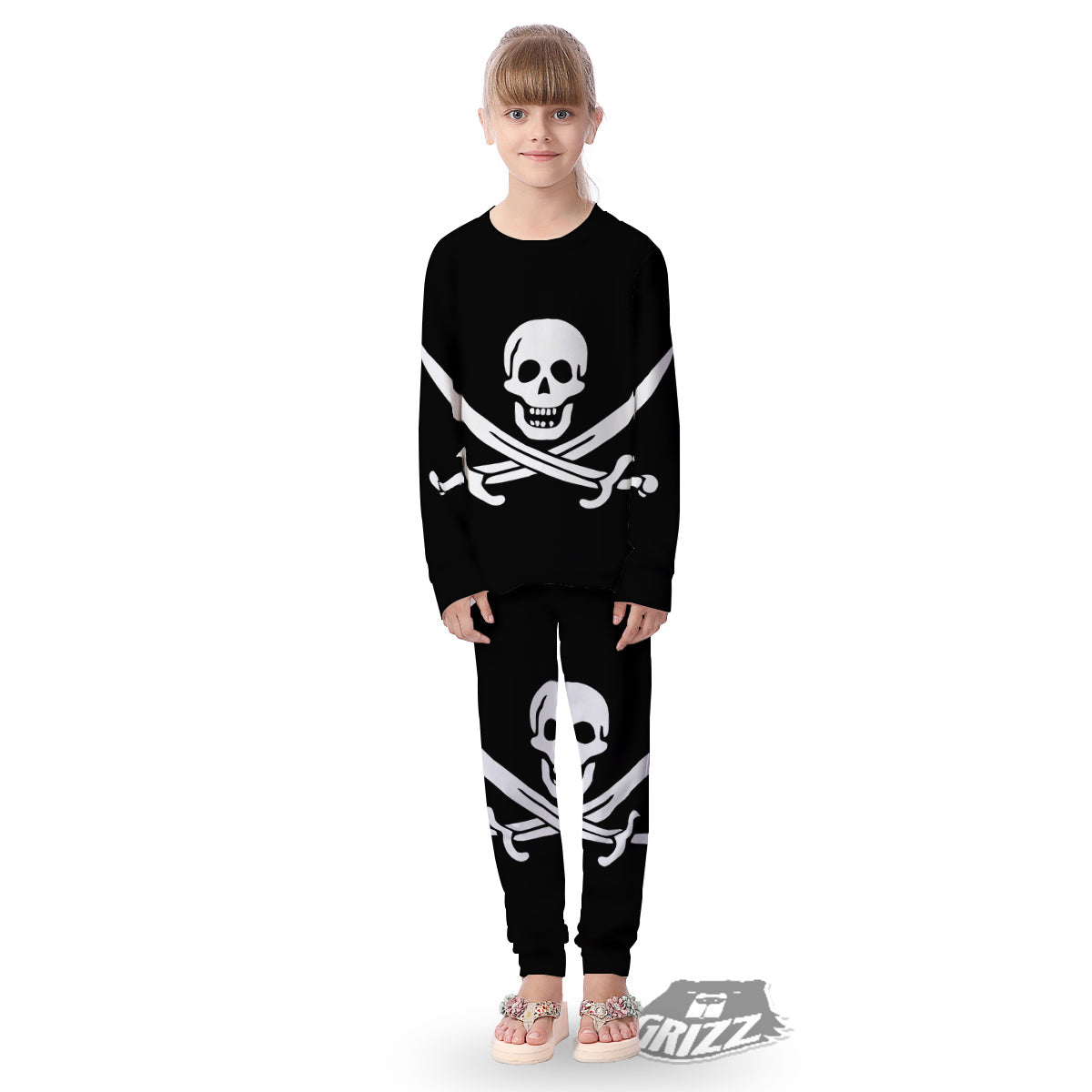Pirate Flag Calico Jack Print Kid's Pajamas-grizzshop