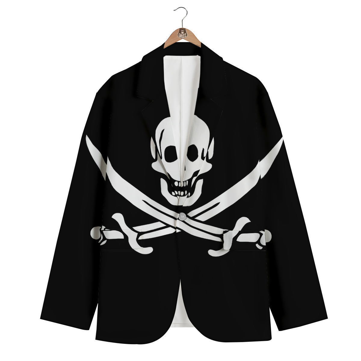 Pirate Flag Calico Jack Print Men's Blazer-grizzshop