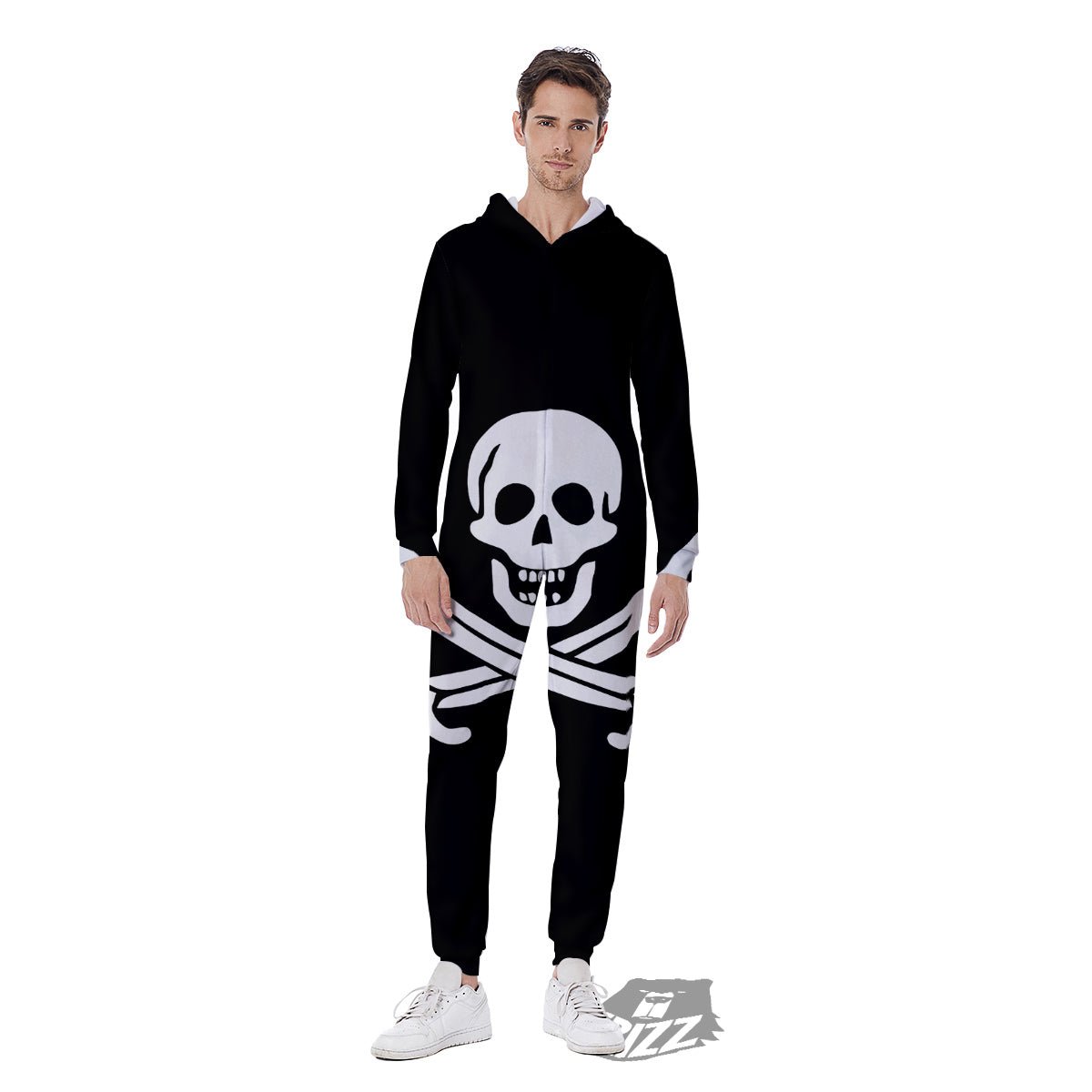 Pirate Flag Calico Jack Print Men's Jumpsuit-grizzshop