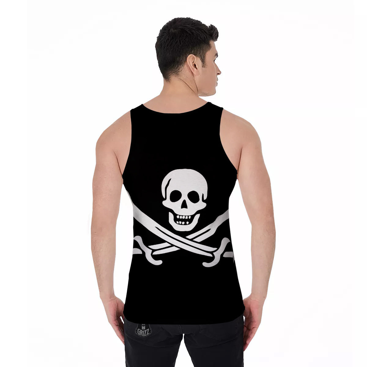 Pirate Flag Calico Jack Print Men's Tank Top-grizzshop
