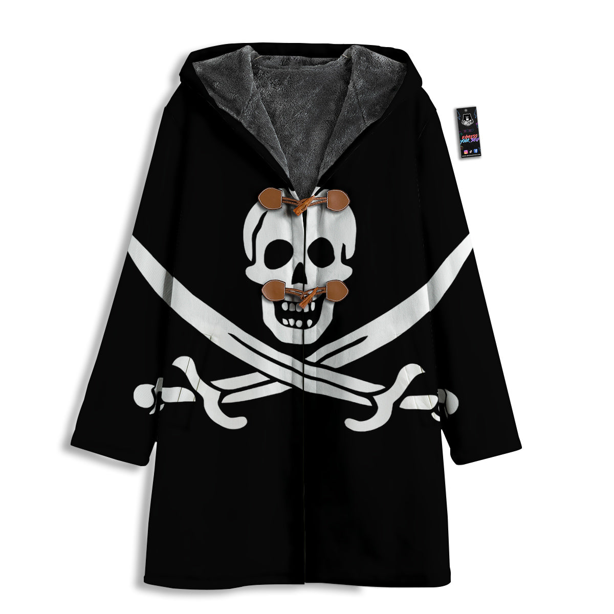 Pirate Flag Calico Jack Print Men's Windbreaker Jacket-grizzshop