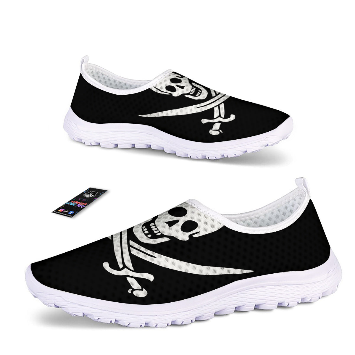 Pirate Flag Calico Jack Print Nurse Shoes-grizzshop