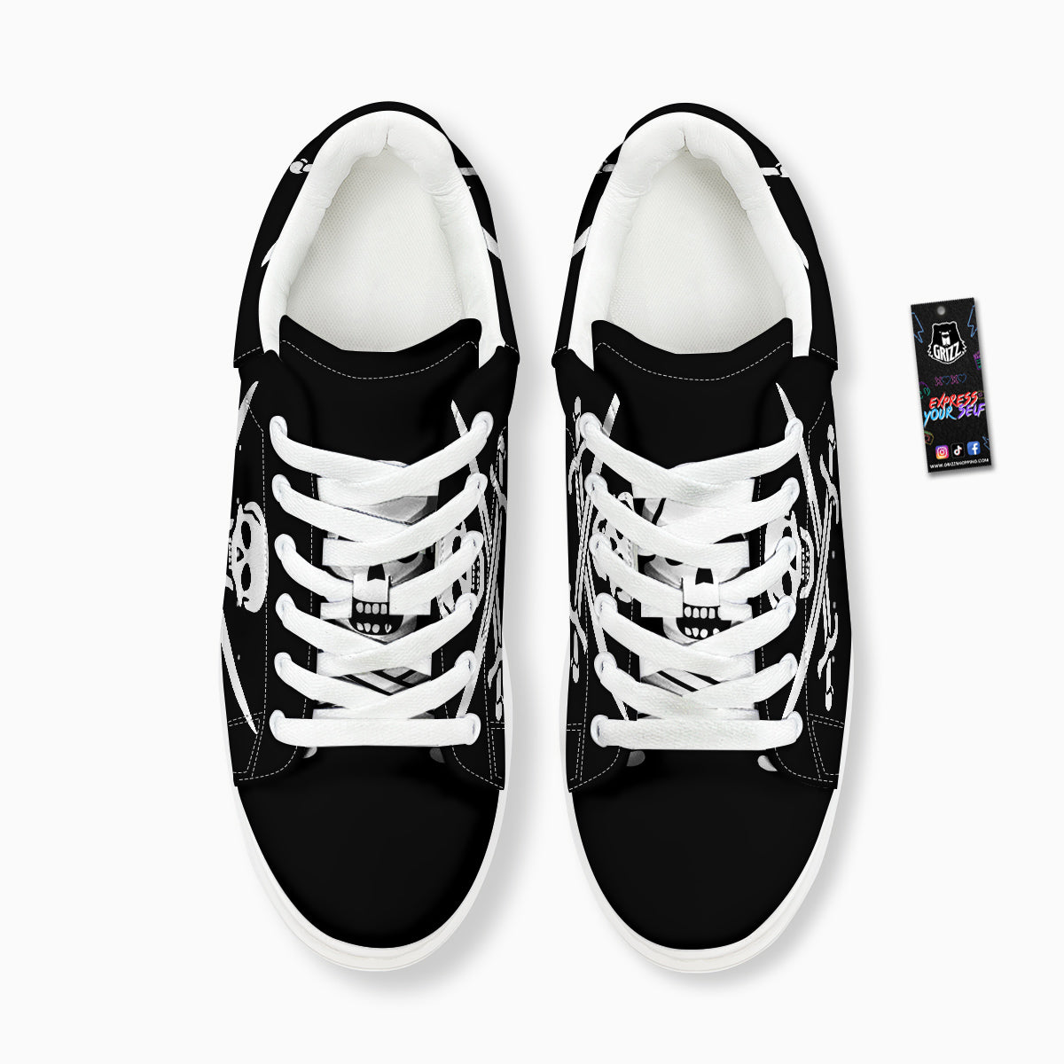Pirate Flag Calico Jack Print Platform Shoes-grizzshop