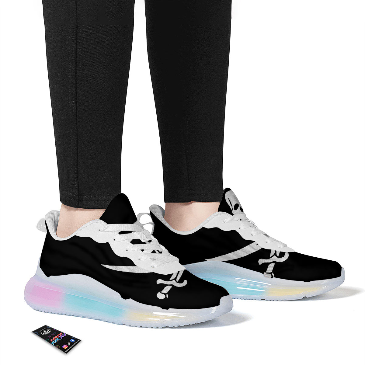 Pirate Flag Calico Jack Print Running Sneakers-grizzshop
