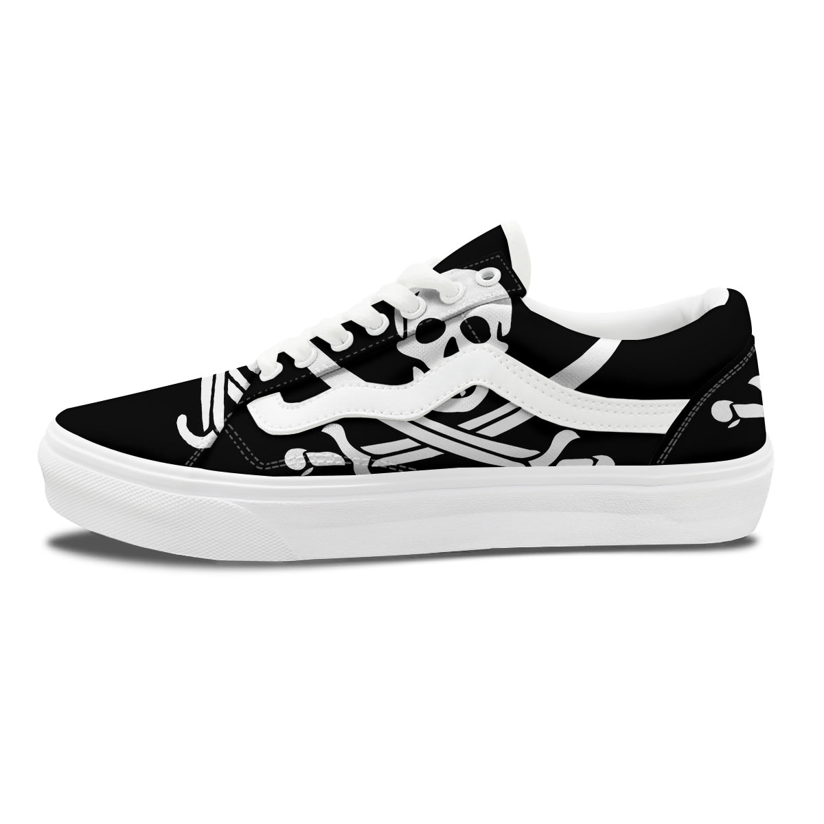 Pirate Flag Calico Jack Print Skate Shoes-grizzshop