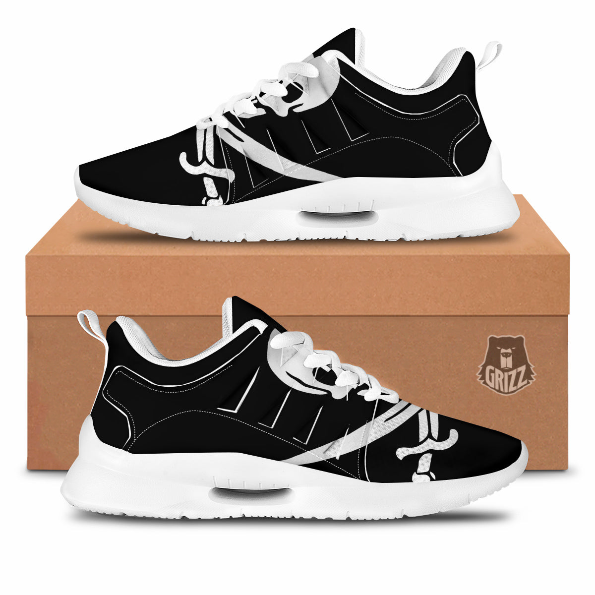 Pirate Flag Calico Jack Print Tennis Shoes-grizzshop