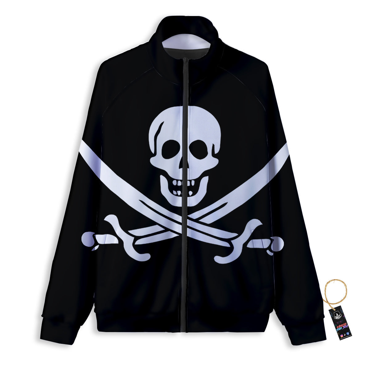 Pirate Flag Calico Jack Print Track Jacket-grizzshop