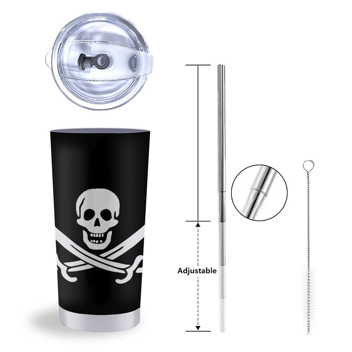 Pirate Flag Calico Jack Print Tumbler-grizzshop