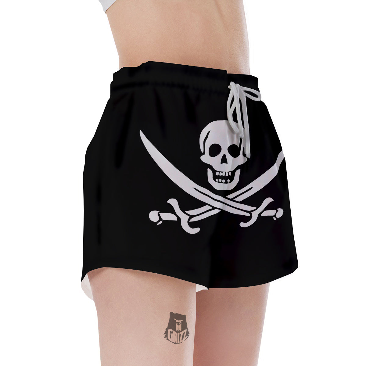 Pirate Flag Calico Jack Print Women's Shorts-grizzshop