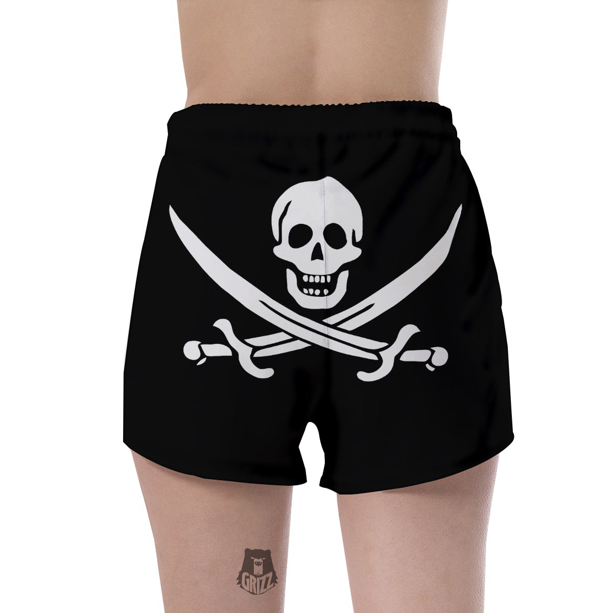 Pirate Flag Calico Jack Print Women's Shorts-grizzshop