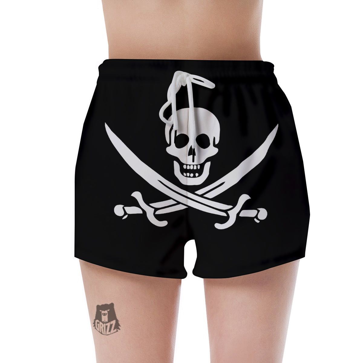 Pirate Flag Calico Jack Print Women's Shorts-grizzshop