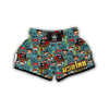 Pirate Pattern Print Muay Thai Boxing Shorts-grizzshop