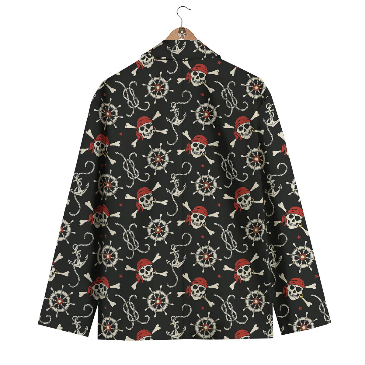 Pirate Skull Pattern Print Men's Blazer-grizzshop