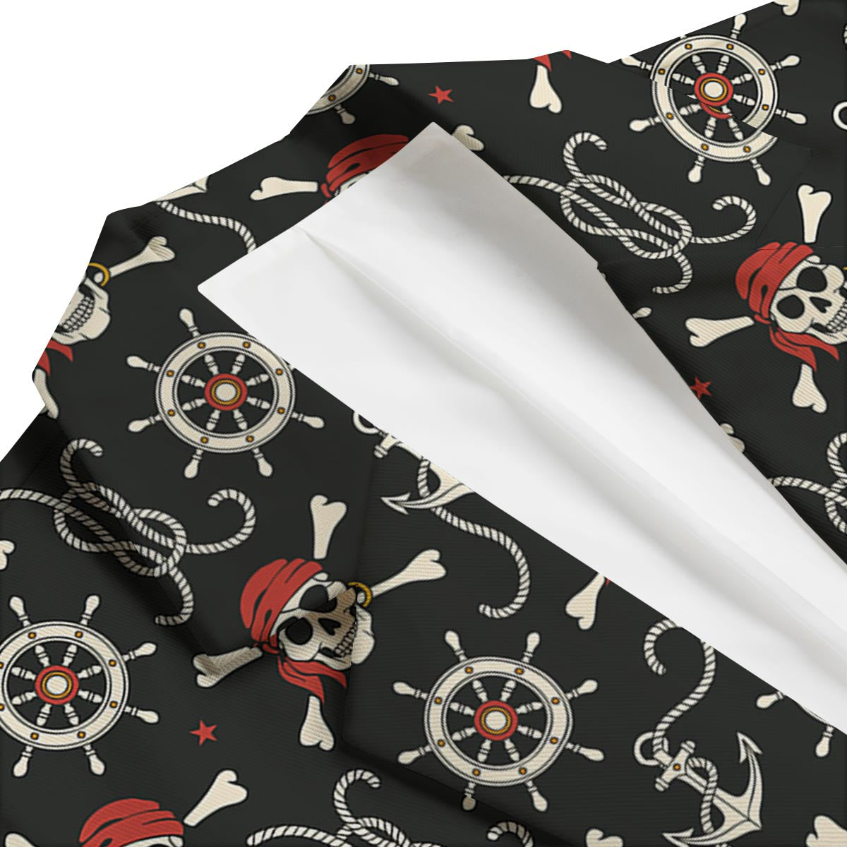 Pirate Skull Pattern Print Men's Blazer-grizzshop