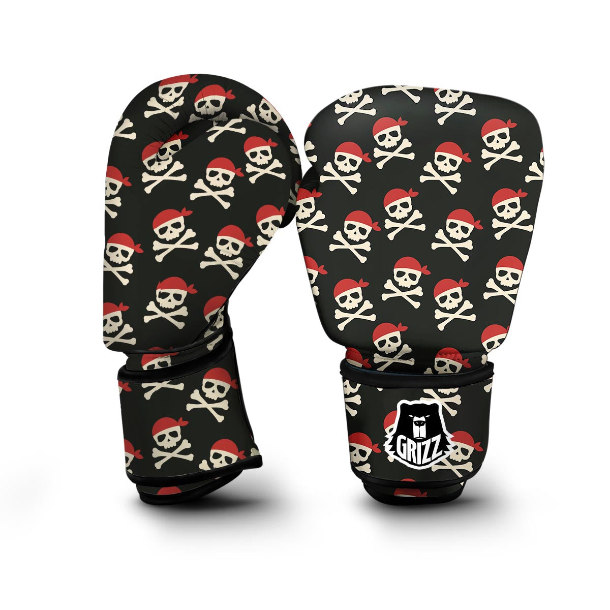 Pirate Skull Print Pattern Boxing Gloves-grizzshop