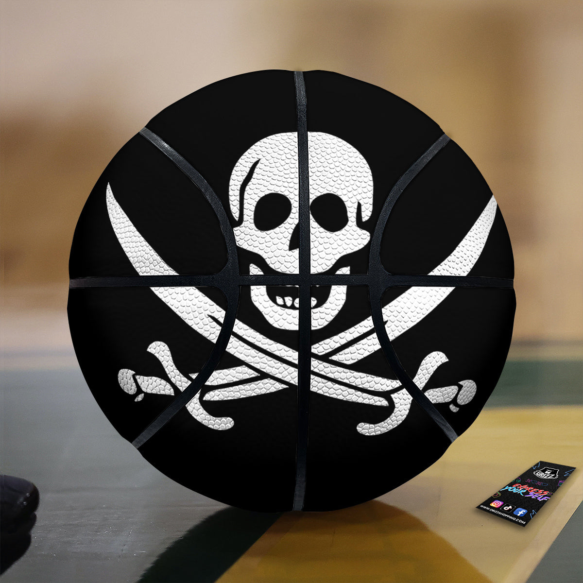 Pirate Flag Calico Jack Print Basketball