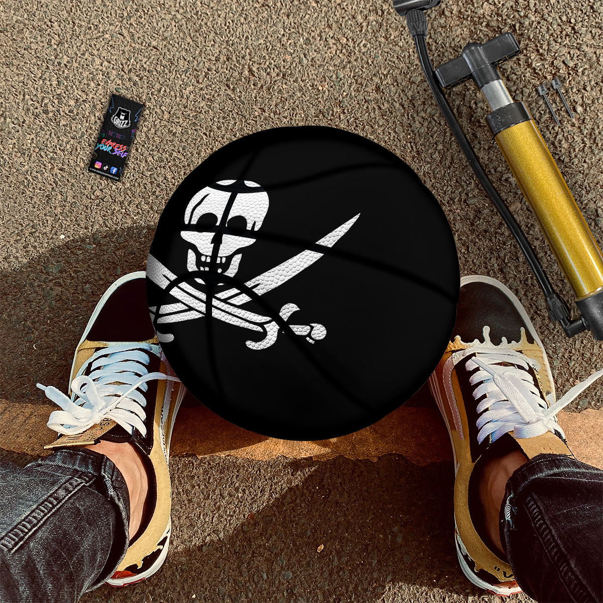 Pirate Flag Calico Jack Print Basketball