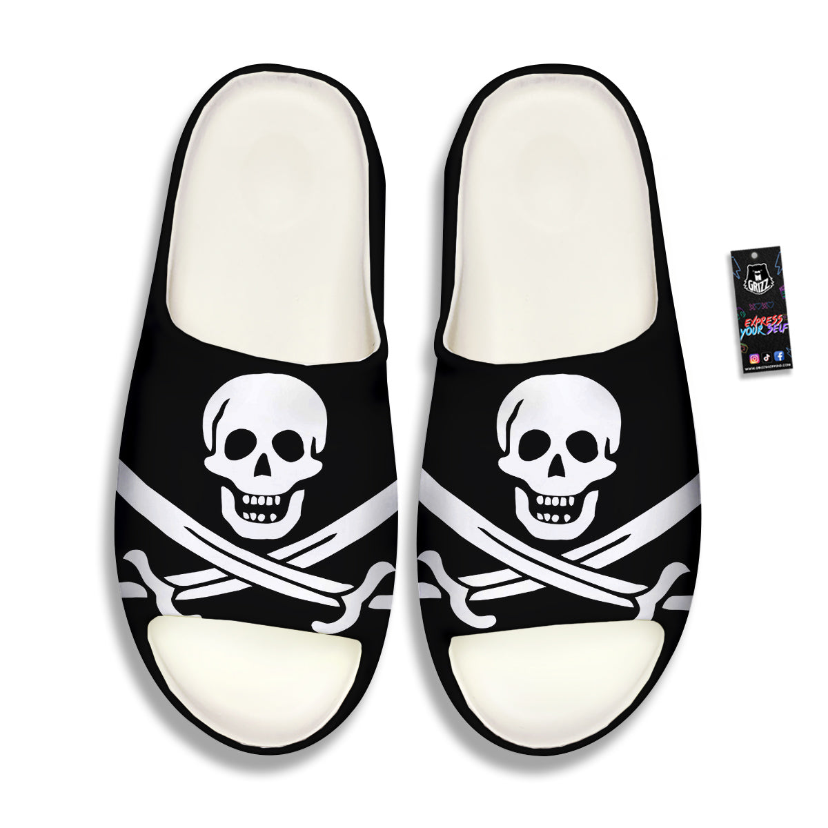 Pirate Flag Calico Jack Print Sandals-grizzshop