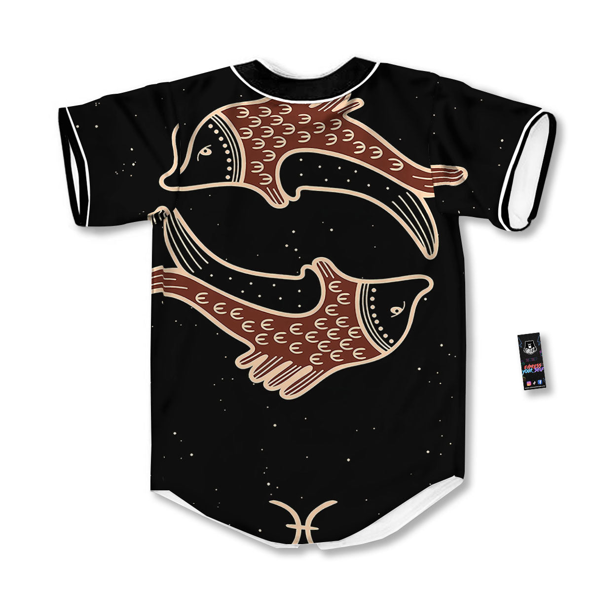 Pisces Constellation Print Baseball Jersey-grizzshop