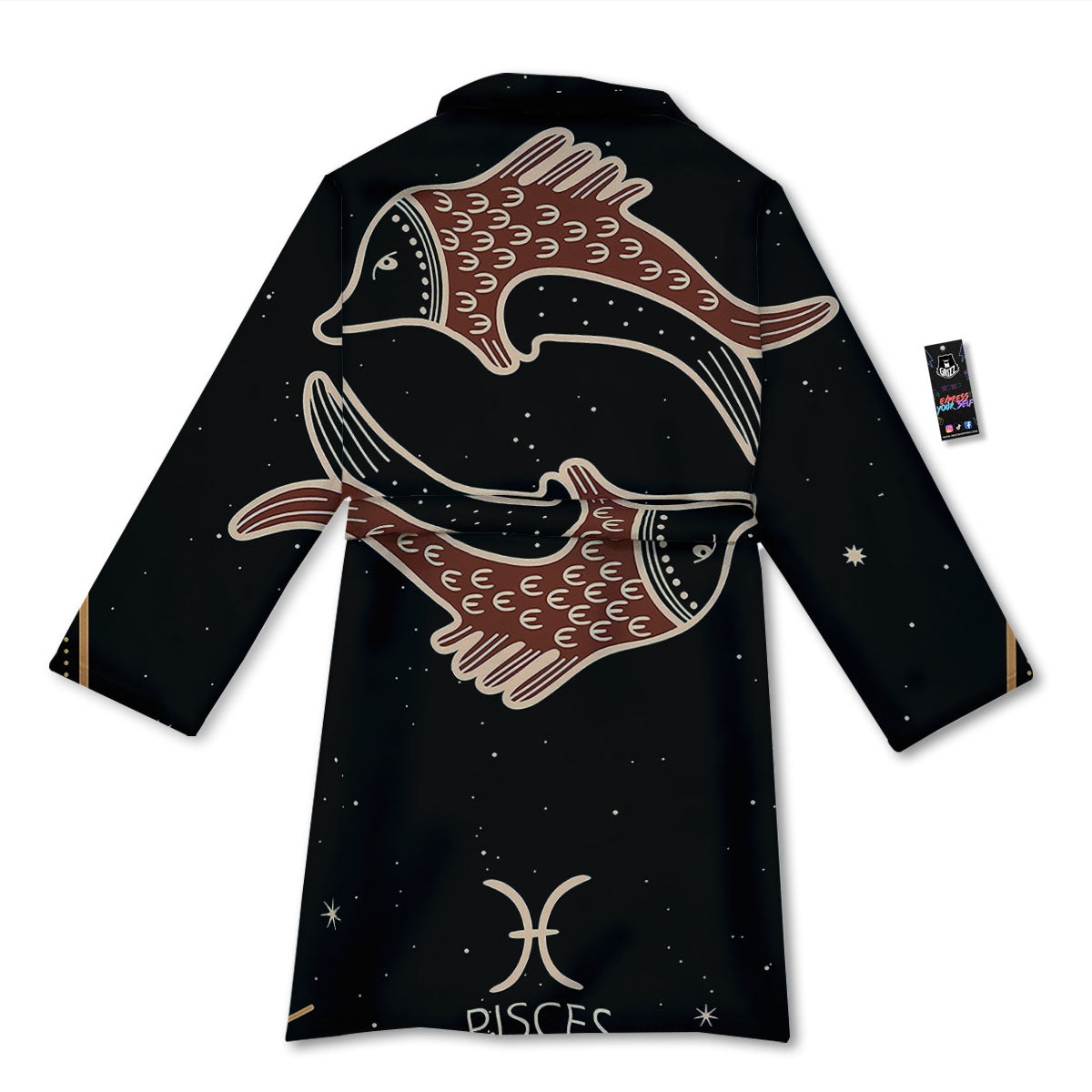 Pisces Constellation Print Bathrobe-grizzshop
