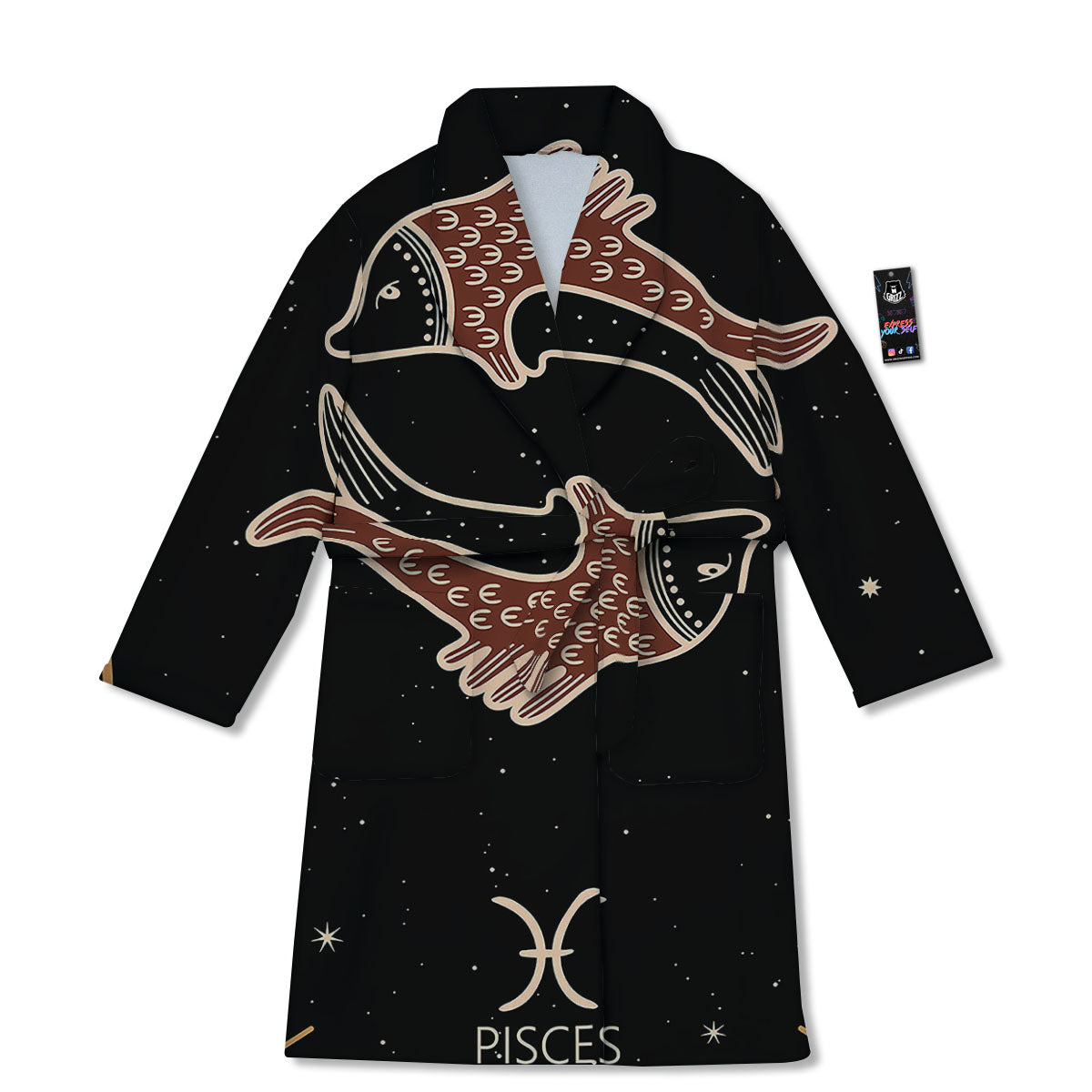 Pisces Constellation Print Bathrobe-grizzshop