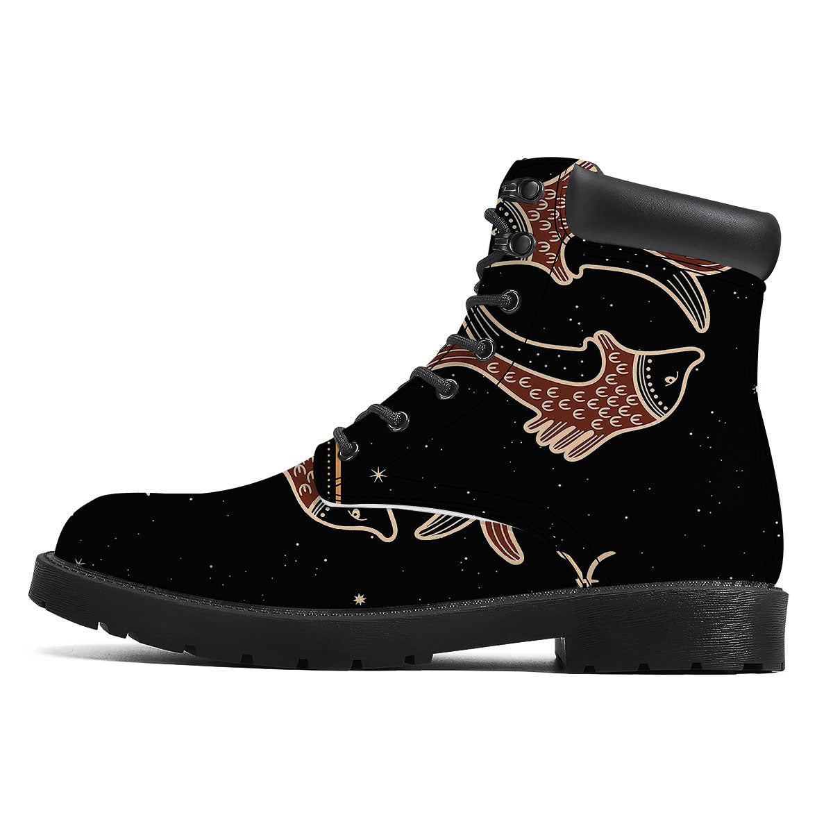 Pisces Constellation Print Boots-grizzshop