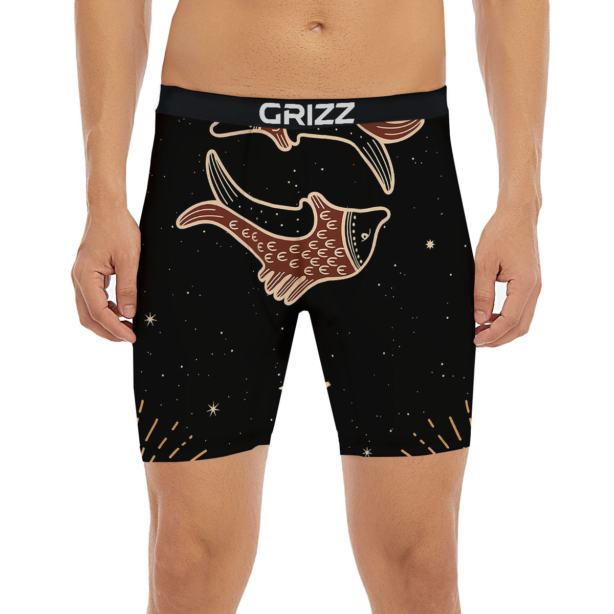 Pisces Constellation Print Boxer Briefs-grizzshop