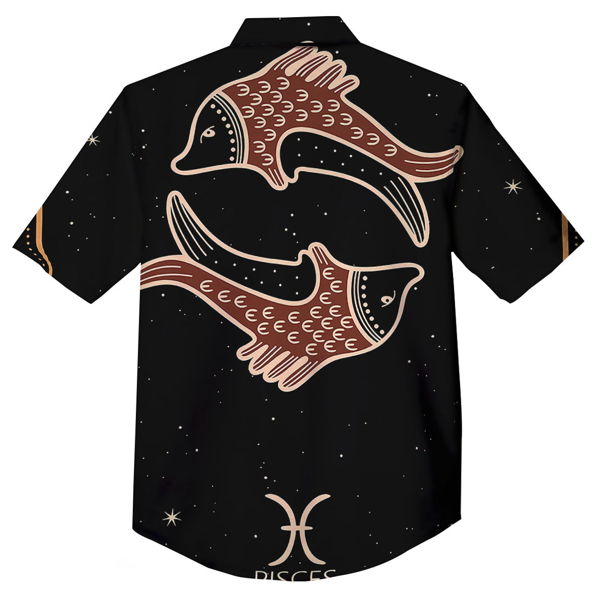 Pisces Constellation Print Button Up Shirt-grizzshop