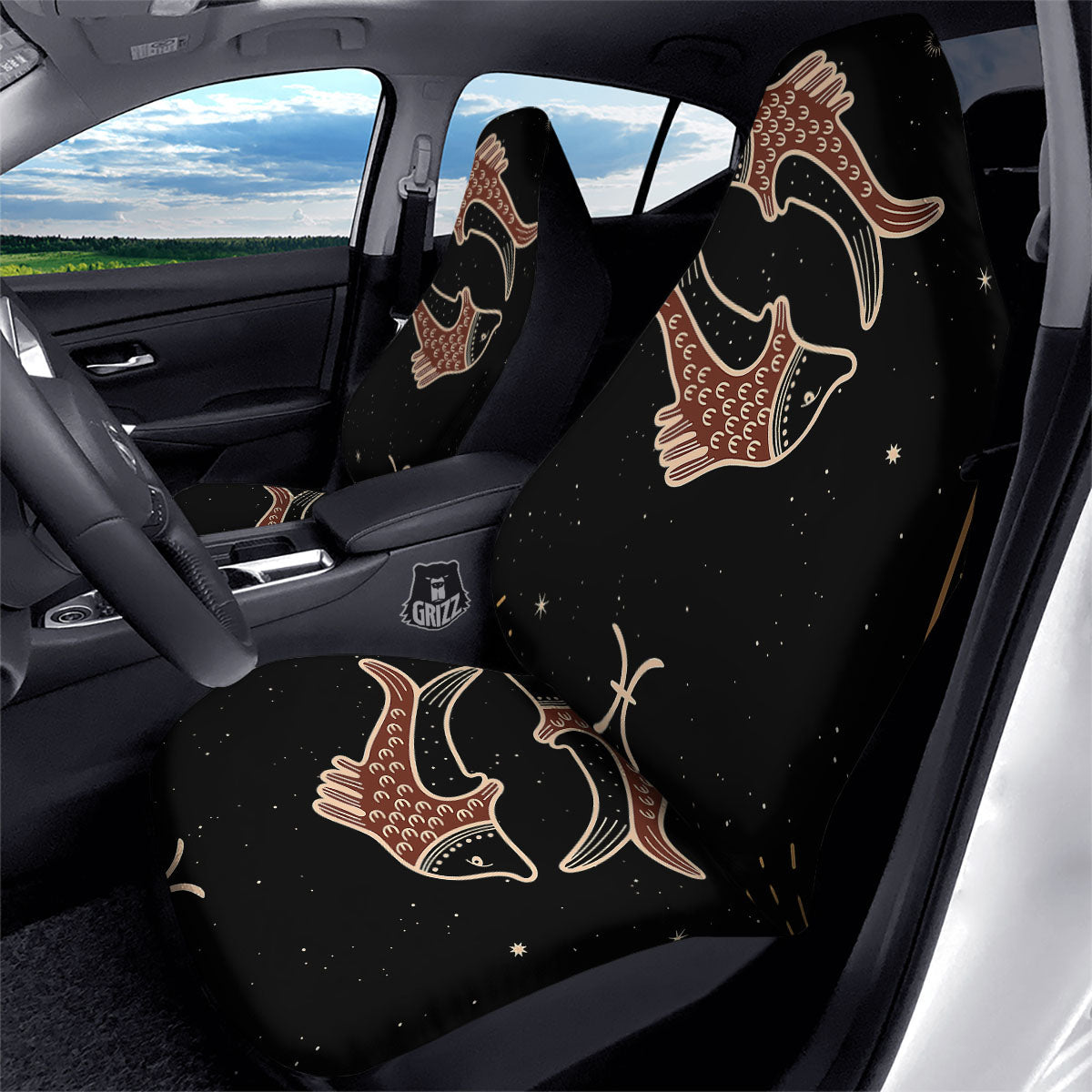 Pisces Constellation Print Car Seat Covers-grizzshop