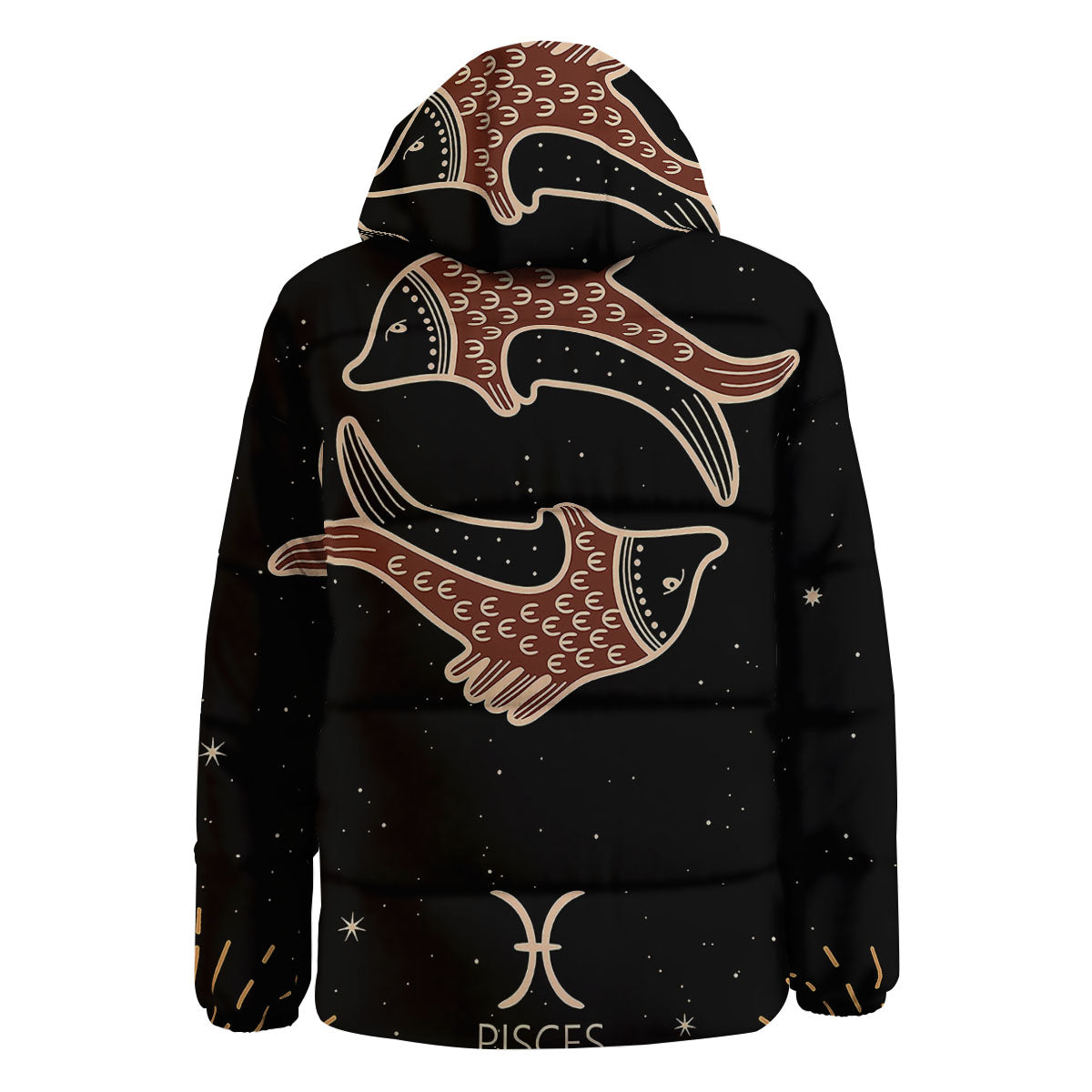 Pisces Constellation Print Down Jacket-grizzshop