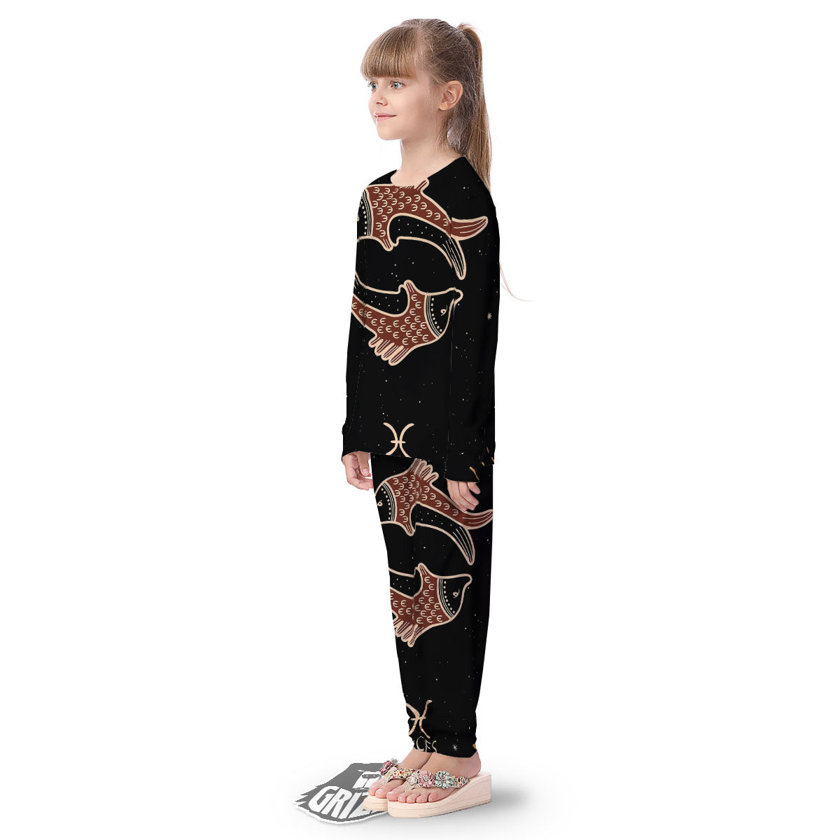 Pisces Constellation Print Kid's Pajamas-grizzshop