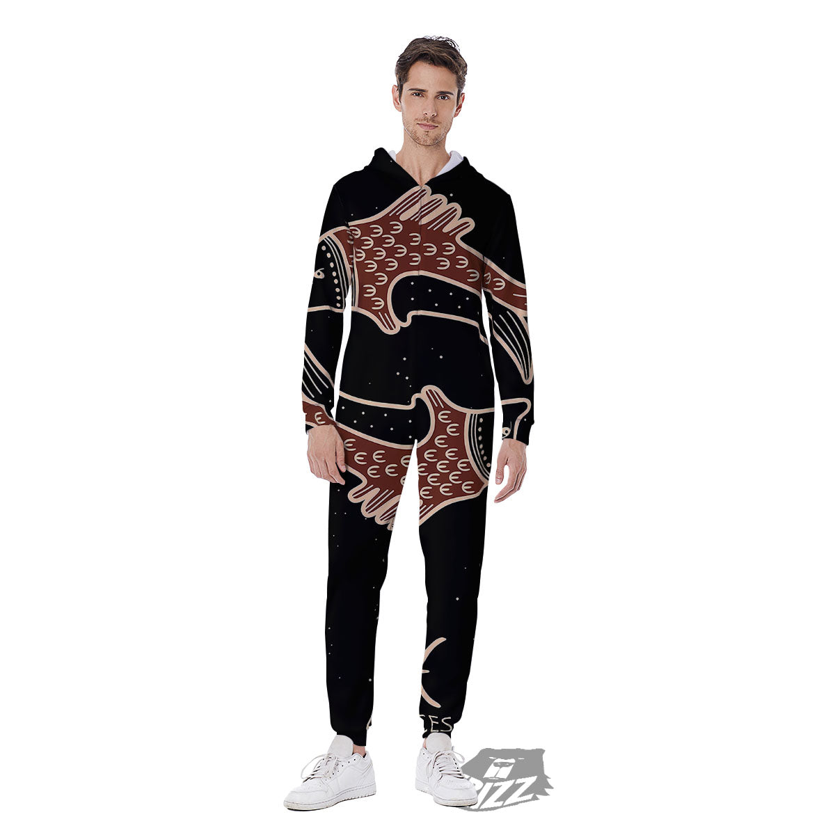 Pisces Constellation Print Men's Jumpsuit-grizzshop