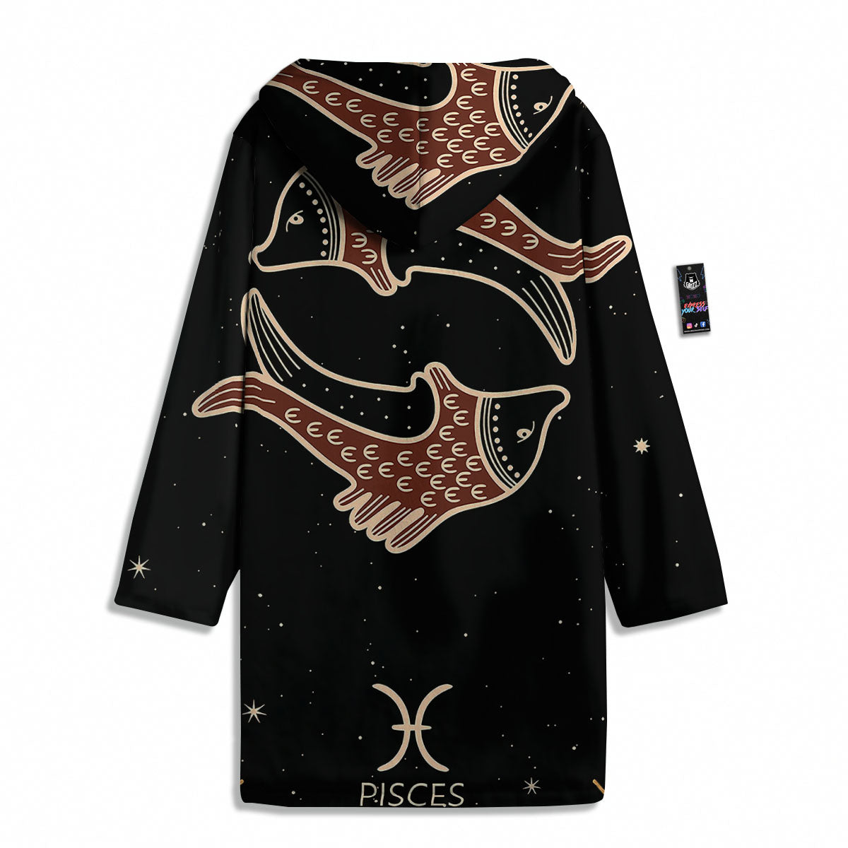 Pisces Constellation Print Men's Windbreaker Jacket-grizzshop