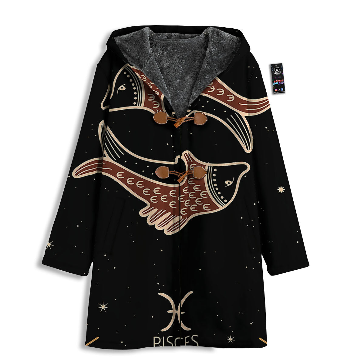 Pisces Constellation Print Men's Windbreaker Jacket-grizzshop