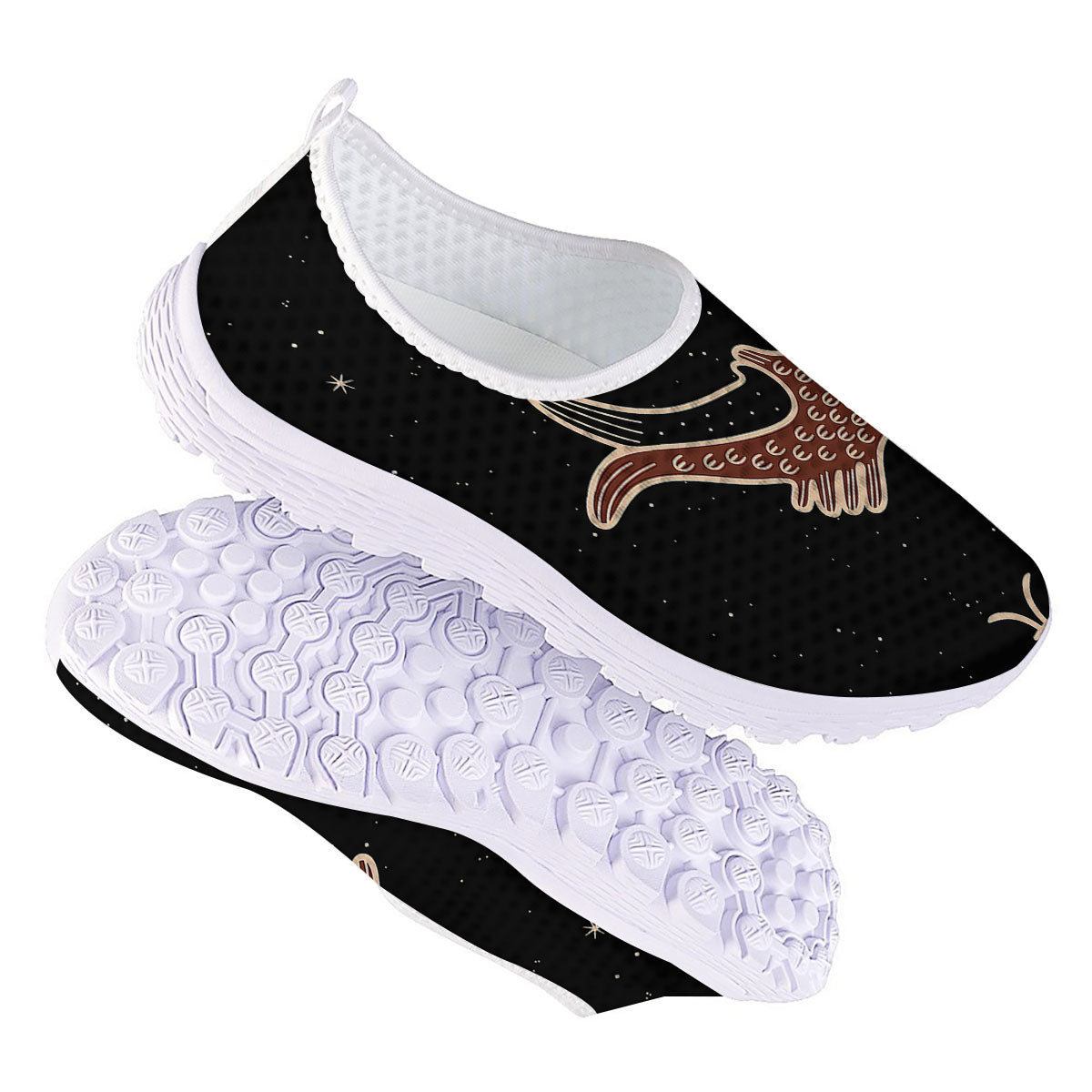 Pisces Constellation Print Nurse Shoes-grizzshop