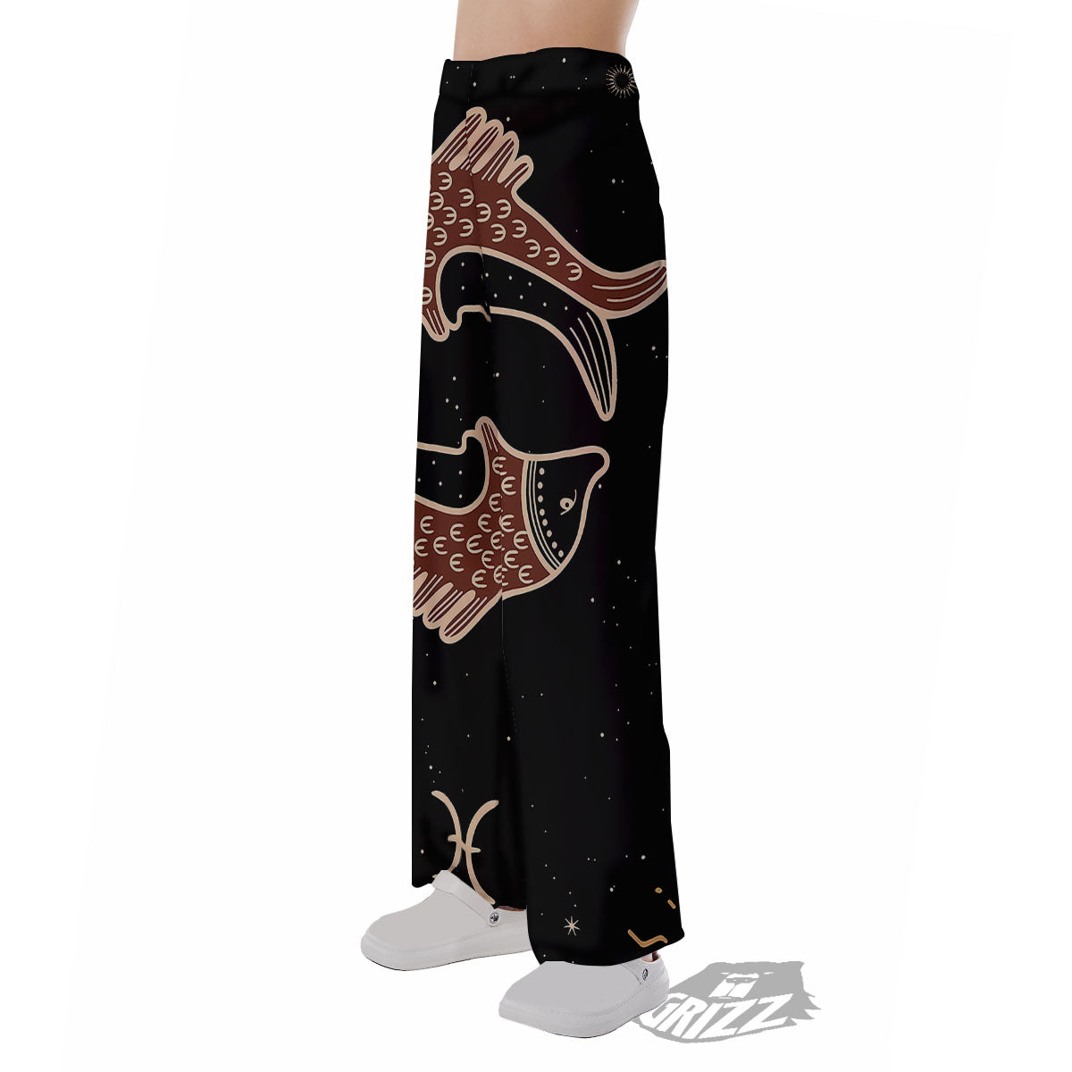 Pisces Constellation Print Pajama Pants-grizzshop