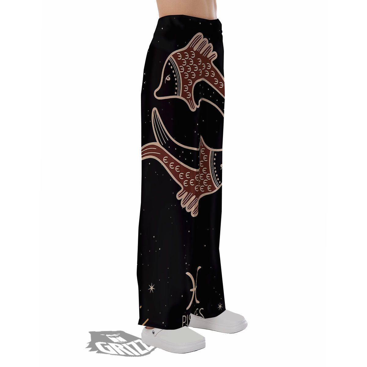 Pisces Constellation Print Pajama Pants-grizzshop